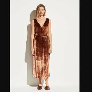 Vince Panne Velvet Wrap Rose Gold Dress Size S